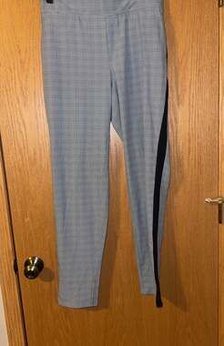 Athleta Brooklyn Plaid Ankle Pant with Side Stripe Stretch Pull On Trousers